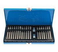 SATRA S-40BS2 Juego de puntas de acero especial S2 para dentado, Torx, perfiles Allen, incluye adaptador de 1/2" + 3/8"