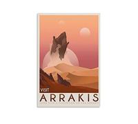 Sattie Póster retro de Arrakis Dune Sandworm Frank Herbert para pared, sala de estar, dormitorio, 30 x 45 cm