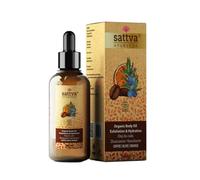 Sattva Ayurveda Aceite corporal orgánico de café y naranja, certificado COSMOS ORGANIC con tamanu y vitamina E, aceite natural de cuidado con efecto exfoliante para una piel suave y flexible, 100 ml