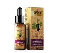 Sattva Ayurveda Aceite de semilla de uva orgánico prensado en frío - Aceite facial ligero para pieles mixtas y grasas - Aceite de cuidado certificado ECOCERT para la piel y el cabello - Absorción