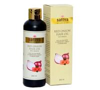 Sattva Ayurveda Aceite para el cabello con cebolla roja e hibisco, aceite natural para el cuero cabelludo y el cabello para un cabello más fuerte y completo, 200 ml