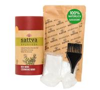 Sattva Ayurveda Coloración natural para el pelo de henna para personas alérgicas, tinte vegetal orgánico para color de pelo natural, volumen y brillo - doble porción - ECOCERT (Red Wine, 150)