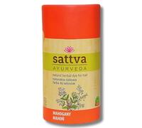 Sattva Ayurveda Coloración natural para el pelo de henna para personas alérgicas, tinte vegetal orgánico para color de pelo natural, volumen y brillo, doble porción, ECOCERT (caoba, 150)