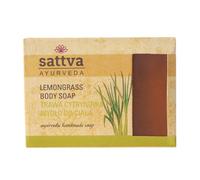 Sattva Ayurveda Jabón de limoncillo - Jabón Ayurvédico natural hecho a mano con glicerina, manjistha y regaliz - Limpieza suave y cuidado para la cara y el cuerpo - Con aceites vegetales - 125 g