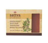 Sattva Ayurveda Jabón de madera de sándalo, hecho a mano, glicerina, jabón natural con aceite de sándalo, manjistha y regaliz, limpiador hidratante para rostro y cuerpo, 125 g