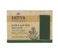 Sattva Ayurveda Jabón natural de glicerina hecho a mano y aloe vera para cara y cuerpo, limpieza suave para pieles mixtas y secas, 125 g