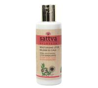Sattva Ayurveda Loción corporal de sándalo - Loción corporal hidratante con aloe vera, aceite de almendras y manteca de karité, cuidado ayurvédico para piel seca, loción corporal de absorción rápida