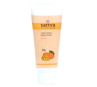 Sattva Ayurveda Mango Crema de manos - Crema hidratante rápida para manos secas con manteca de karité y aloe vera - Cuidado de manos ayurvédico con aceite de mango y extractos de plantas - 50 g