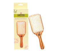 Sattva - Cepillo de pelo de bambú para pelo largo, rizos y extensiones, masaje del cuero cabelludo con cepillo de madera, cepillo para el pelo para hombres, mujeres y niños, antiestático