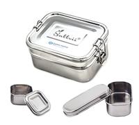 Sattvii y lunch box Eco de acero inoxidable Aprobada por el TÜV | talla S | pequeña | volumen total 1000 ml | de dos plantas | niños | al aire libre | escuela