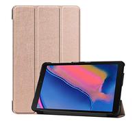SATURCASE Cuero De La PU Flip Plegable Folio Apoyo Bumper Protector Funda Carcasa Case para Samsung Galaxy Tab A 8.0 (2019) with S Pen SM-P200 P205 (Oro Rosa)