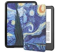 SATURCASE Funda para Amazon Kindle de 11ª generación 2024/2022 de 15.2 cm, hermosa funda de piel sintética con tapa y función de encendido y apagado automático (KN-6)