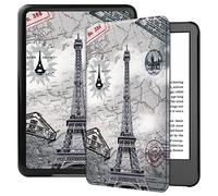 SATURCASE Funda para Amazon Kindle de 11ª generación 2024/2022 de 15.2 cm, hermosa funda de piel sintética con tapa y función de encendido y apagado automático (KN-2)