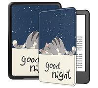 SATURCASE Funda para Amazon Kindle de 11ª generación 2024/2022 de 6 pulgadas, hermosa funda de piel sintética con tapa y luz ultra delgada con función de apagado y encendido automático (KN-8)