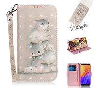 SATURCASE - Funda para Huawei Y5P, diseño 3D, piel sintética, con ranuras para tarjetas, con correa de mano para Huawei Y5P (TD-6)