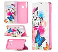 SATURCASE - Funda para Huawei Y6p, piel sintética, con tapa de imán integrado, ranuras para tarjetas, funda protectora para Huawei Y6p (BK-4)