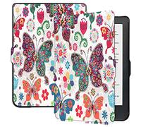 SATURCASE Funda para Kobo Clara HD, hermosa funda de piel sintética plegable, ultradelgada, ligera y protectora con función de apagado y encendido automático (KN-4)