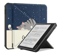 SATURCASE Funda para Kobo Libra Color 17.8 cm, hermosa piel sintética de silicona con tapa abatible, soporte transformador, ultradelgada, funda protectora ligera con función de apagado y encendido