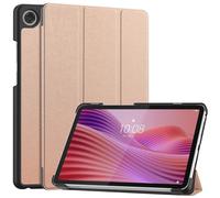 SATURCASE Funda para Lenovo Tab One/Lenovo Tab K9 de 8.7 pulgadas, piel sintética, plegable, función atril y función atril (oro rosa)