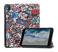 SATURCASE Funda para Nokia T10, bonita funda de piel sintética con tapa y función atril plegable para tablet (KN-3)