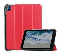 SATURCASE Funda para Nokia T10, piel sintética, plegable, función atril, delgada, ligera, protectora, color rojo