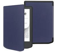 SATURCASE Funda para Pocketbook Verse PB629 / Verse Lite PB619 / Verse Pro PB634, de PU, silicona, con solapa, ultradelgada, ligera, con función de encendido/apagado automático (azul marino)