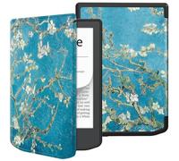 SATURCASE Funda para Pocketbook Verse PB629 / Verse Lite PB619 / Verse Pro PB634, hermosa funda protectora de piel sintética de silicona con tapa ultra delgada y ligera con función de apagado y