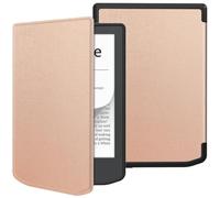 SATURCASE Funda para Pocketbook Verse PB629 / Verse Lite PB619 / Verse Pro PB634, piel sintética, con tapa de silicona, ultradelgada, ligera, con función de apagado y encendido automático, color oro