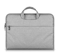 SATURCASE - Funda para portátil de 14 a 15,6 pulgadas, nailon con asa de algodón, funda con bolsillo extra para MacBook Pro de 15,4 pulgadas, Retina y otros portátiles de 14 a 15,6 pulgadas, color gris claro
