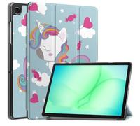 SATURCASE Funda para Samsung Galaxy Tab A11 Plus / A11+ SM-X230 X236B de 11 pulgadas, hermosa funda de piel sintética plegable con función atril y función atril (KN-5)