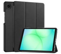SATURCASE Funda para Samsung Galaxy Tab A11 SM-X130 X135 de 8.7 pulgadas, piel sintética, plegable, función atril, delgada, ligera, funda protectora para tablet (negro)