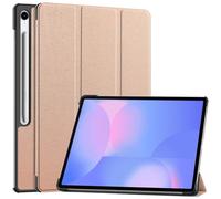 SATURCASE Funda para Samsung Galaxy Tab S10 FE Plus / S10 FE+ SM-X620 X626B de 13.1 pulgadas, piel sintética, plegable, función atril y función atril (oro rosa)