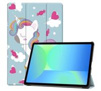 SATURCASE Funda para Samsung Galaxy Tab S10 FE SM-X520 X526B de 10.9 pulgadas, hermosa funda de piel sintética plegable con función atril y función atril, ligera y delgada, función de encendido y