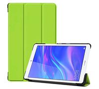 SATURCASE Huawei MediaPad M5 Lite 8.0 Funda, Cuero De La PU Flip Plegable Folio Apoyo Bumper Protector Funda Carcasa Case para Huawei MediaPad M5 Lite 8.0 (Verde)