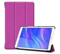 SATURCASE Huawei MediaPad M5 Lite 8.0 Funda, Cuero De La PU Flip Plegable Folio Apoyo Bumper Protector Funda Carcasa Case para Huawei MediaPad M5 Lite 8.0 (Púrpura)