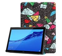 SATURCASE Huawei MediaPad T5 10.1" Funda, Hermoso Cuero De La PU Flip Plegable Folio Apoyo Bumper Protector Funda Carcasa Case para Huawei MediaPad T5 10.1" (KN-6)