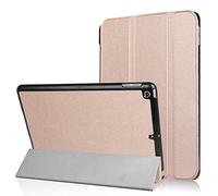 SATURCASE iPad 9.7 2017/2018 Funda, Cuero De La PU Capirotazo Plegable Folio Apoyo Bumper Protector Funda Carcasa Case para Apple iPad 9.7 2017/2018 (Oro)
