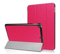 SATURCASE iPad 9.7 2017/2018 Funda, Cuero De La PU Capirotazo Plegable Folio Apoyo Bumper Protector Funda Carcasa Case para Apple iPad 9.7 2017/2018 (Rosa)