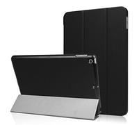 SATURCASE iPad 9.7 2017/2018 Funda, Cuero De La PU Capirotazo Plegable Folio Apoyo Bumper Protector Funda Carcasa Case para Apple iPad 9.7 2017/2018 (Negro)