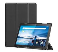 SATURCASE Lenovo Tab M10 Funda, Cuero De La PU Flip Plegable Folio Apoyo Bumper Protector Funda Carcasa Case para Lenovo Tab M10 (Negro)