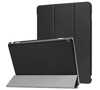 SATURCASE Mediapad M3 Lite 10.0 Funda, Cuero De La PU Capirotazo Plegable Folio Apoyo Bumper Protector Funda Carcasa Case para Huawei Mediapad M3 Lite 10.0 (Negro)