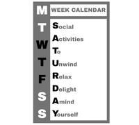 SATURDAY - Social Activities To Unwind Relax Delight Amind Yourself: agenda, notebook, planner, organizer, journal, diary, memories, funny gift for family, friends and coworkers