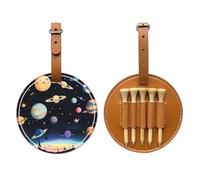 Saturn Jupiter Earth - Bolsa de almacenamiento para camisetas de golf con estampado negro, diseño portátil, fácil de organizar, Marrón, One Size