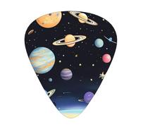 Saturn Jupiter Earth - Juego de púas de guitarra, 3 grosores diferentes, 12 piezas para una variedad de instrumentos