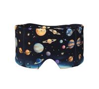 Saturn Júpiter Earth Print - Máscara para dormir para ojos y oídos, bloquea la luz, ajustable, ideal para viajes, meditación y yoga