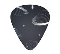 Saturn Planets In Outer Space - Púas de guitarra de calibre medio y pesado para bajo, guitarra acústica eléctrica (12 unidades)