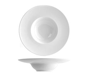 Saturnia 175014 - Plato Hondo Gourmet de Porcelana, Sombrero de Sacerdote, Color Blanco y Gris