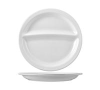 Saturnia 5630430 - Plato con 2 compartimentos Nápoles de porcelana blanca, 30 cm