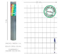 Saturnia malla electrosoldada galvanizada 50x50 / 2,00/100 cm. ga roll
