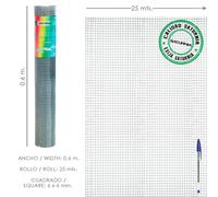Saturnia malla electrosoldada galvanizada 6x6 / 60 cm. rollo 25 metros